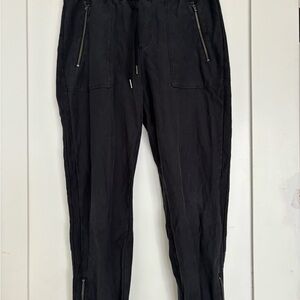 Athleta Black Farallon Pants with Tapered Fit and Cuffed Ankles